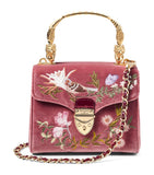 Aspinal of London velvet Mayfair top-handle bag, imported from the UK