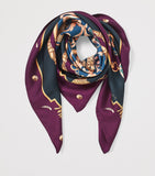Aspinal of London silk signature shield scarf 90cm x 90cm - British product