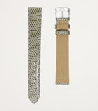 Jean Rousseau classic leather lizard-pattern watch strap 16mm (British brand)