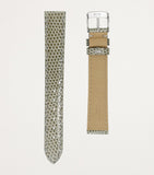 Jean Rousseau classic leather lizard-pattern watch strap 16mm (British brand)