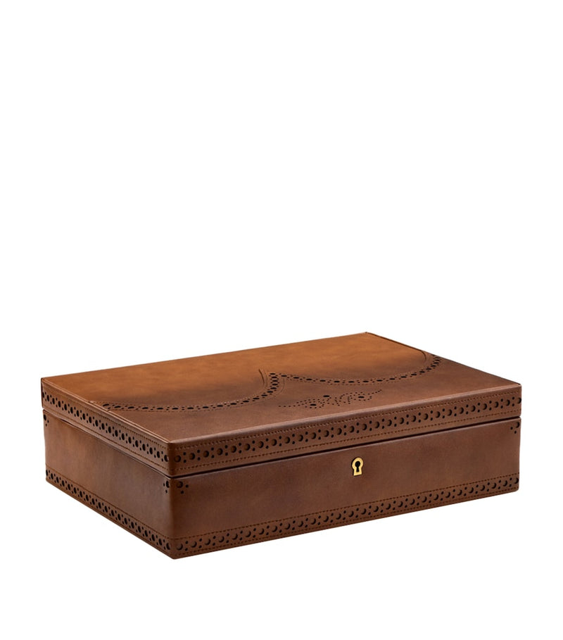 WOLF Brogue 10-piece watch box with lock, UK version