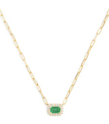 Harrods SHAY Yellow Gold, Diamond and Emerald Mini Me Chain Necklace- Buy online at McGrocer