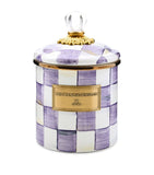 MacKenzie-Childs violet check canister 19cm - British product