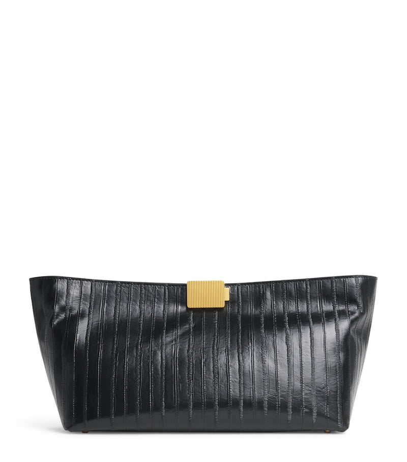 Camilla and Marc embossed leather poppy clutch bag (British brand)