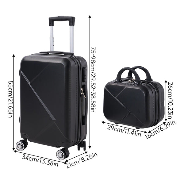 Livingandhome 2pcs ABS hard shell suitcase set 20in and 14in - British product