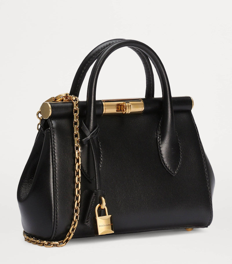 Dolce&Gabbana compact leather top-handle bag, imported from the UK