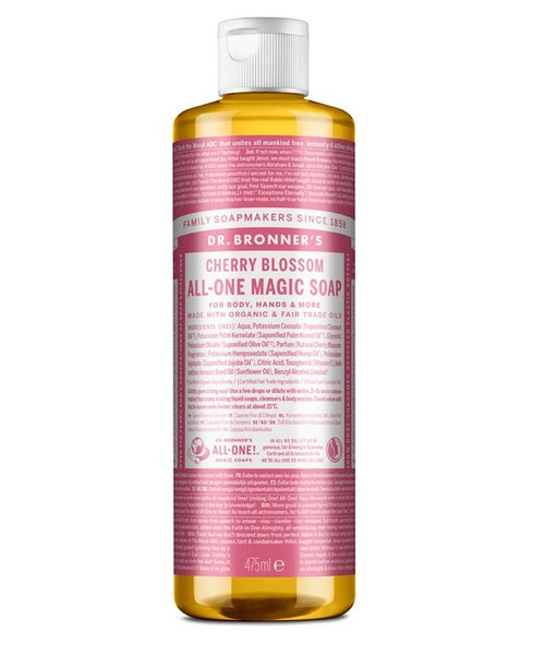 Dr Bronner Cherry Blossom liquid soap 475ml bottle - British product