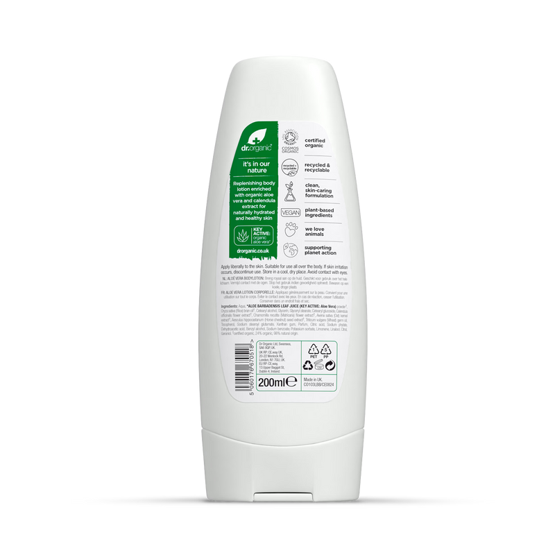 Dr Organic Aloe Vera Body Lotion 200ml, imported from the UK