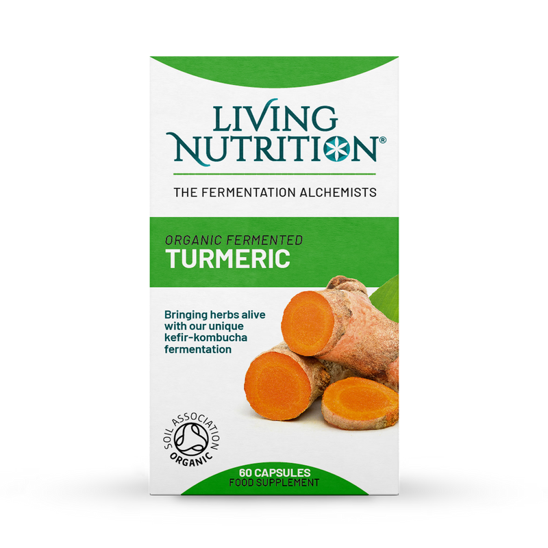 Living Nutrition Organic Fermented Turmeric Capsules 60, UK version