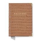 Aspinal of London croc-effect leather passport cover, UK version