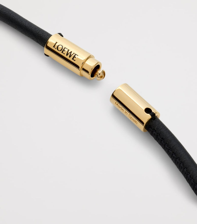 LOEWE wristlet strap calfskin leather gold hardware (British brand)