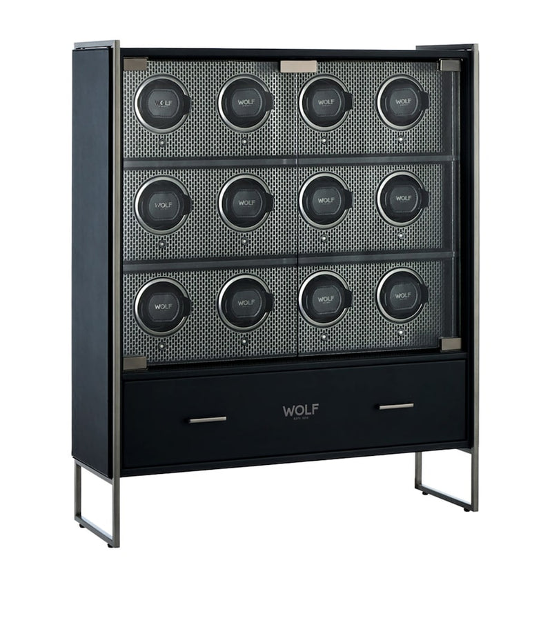 WOLF Axis 12-Piece watch winder cabinet, UK version