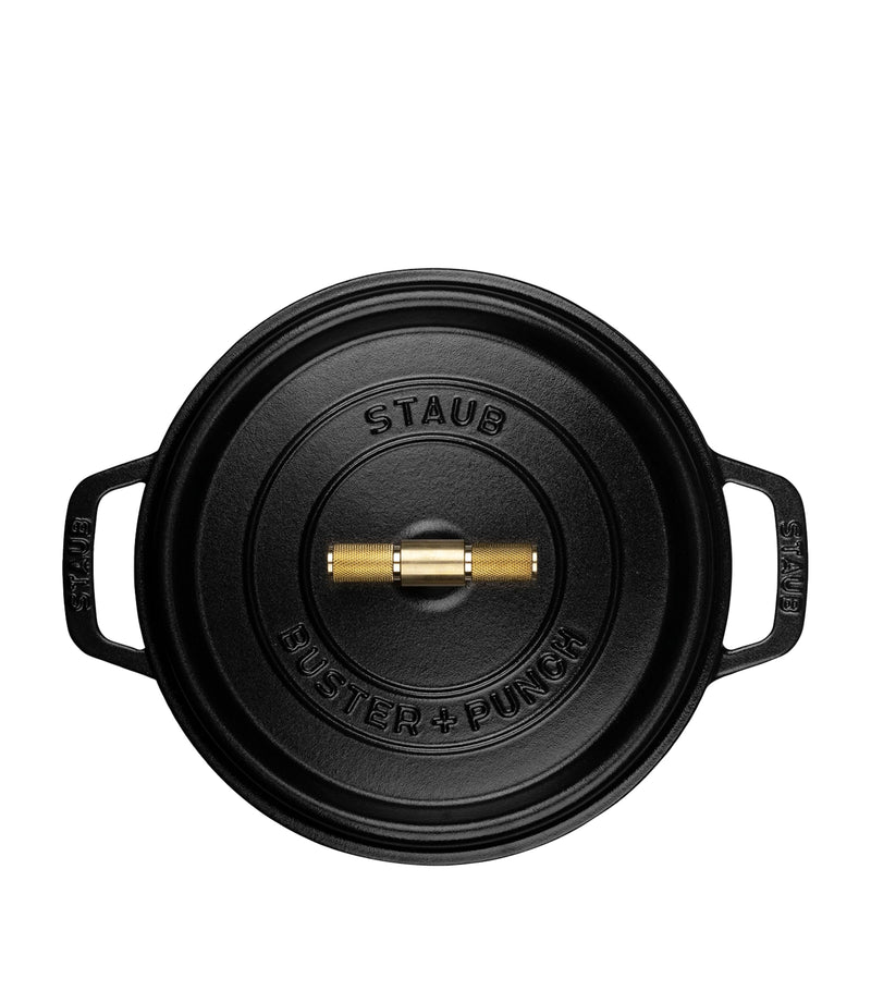 Staub cocotte with brass knob 24cm - British product