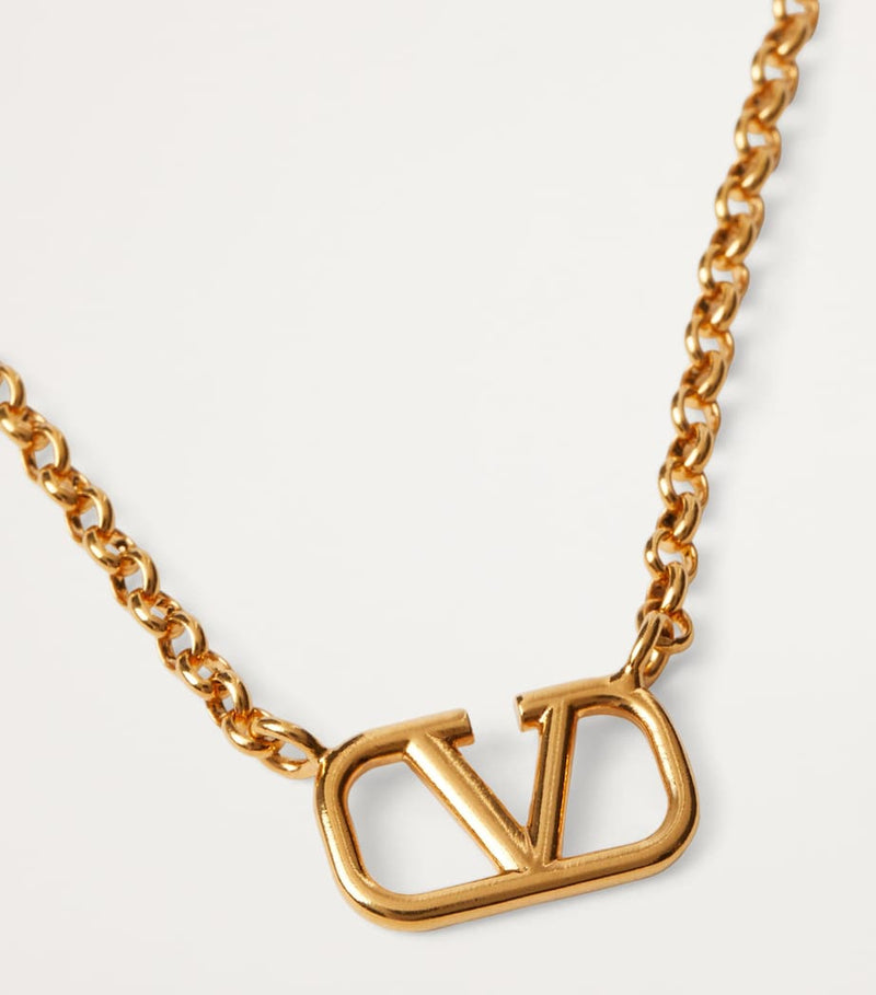 Valentino Garavani VLogo Necklace 18-karat gold-plated, UK version