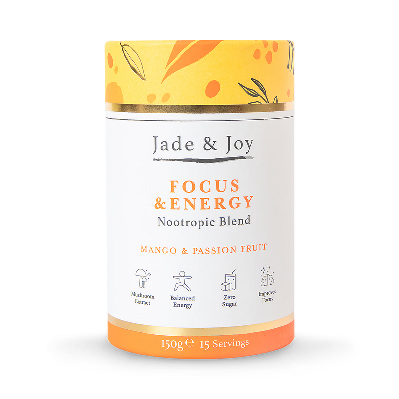 Jade & Joy Focus & Energy Nootropic Blend Mango & Passionfruit 150g - British product