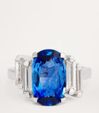 Suzanne Kalan white gold sapphire diamond ring, imported from the UK
