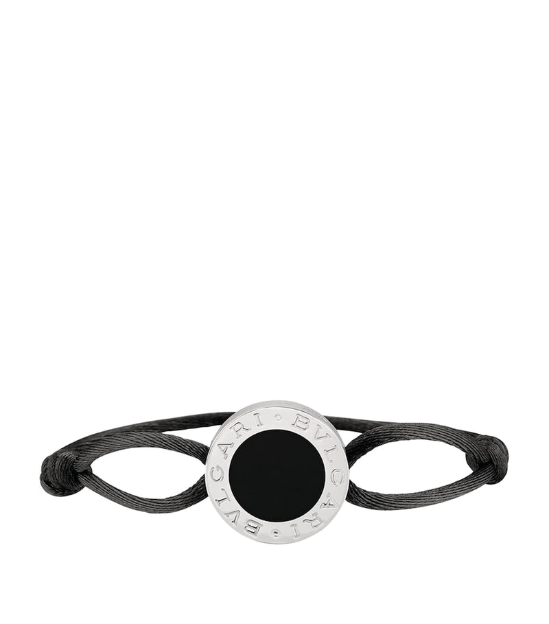 Bvlgari bracelet with sterling silver logo and fabric band - British product