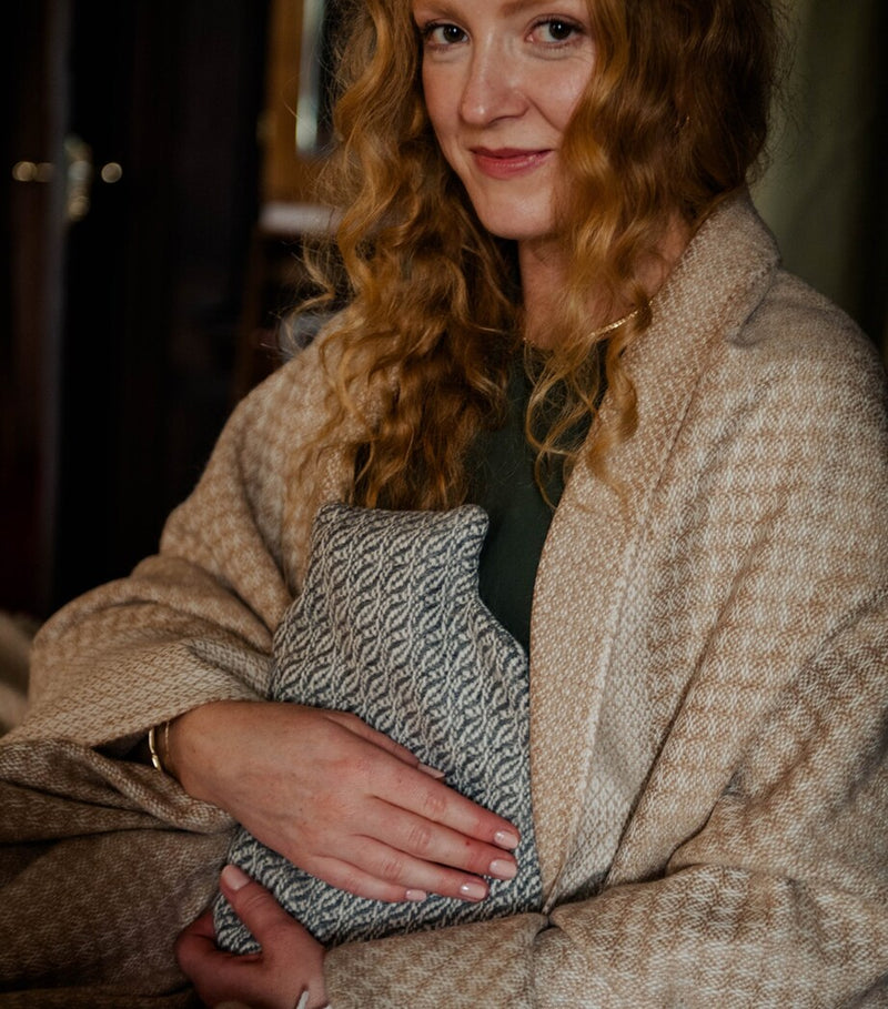 Araminta Campbell small alpaca-blend hot water bottle 30x20cm - British product