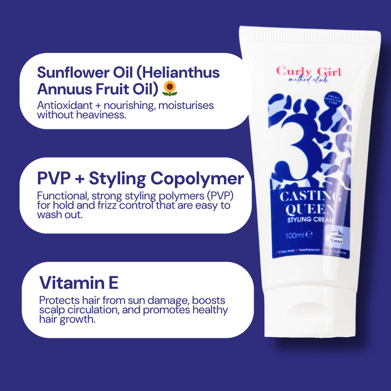 Curly Girl Method Club Casting Queen styling cream 100ml (British brand)