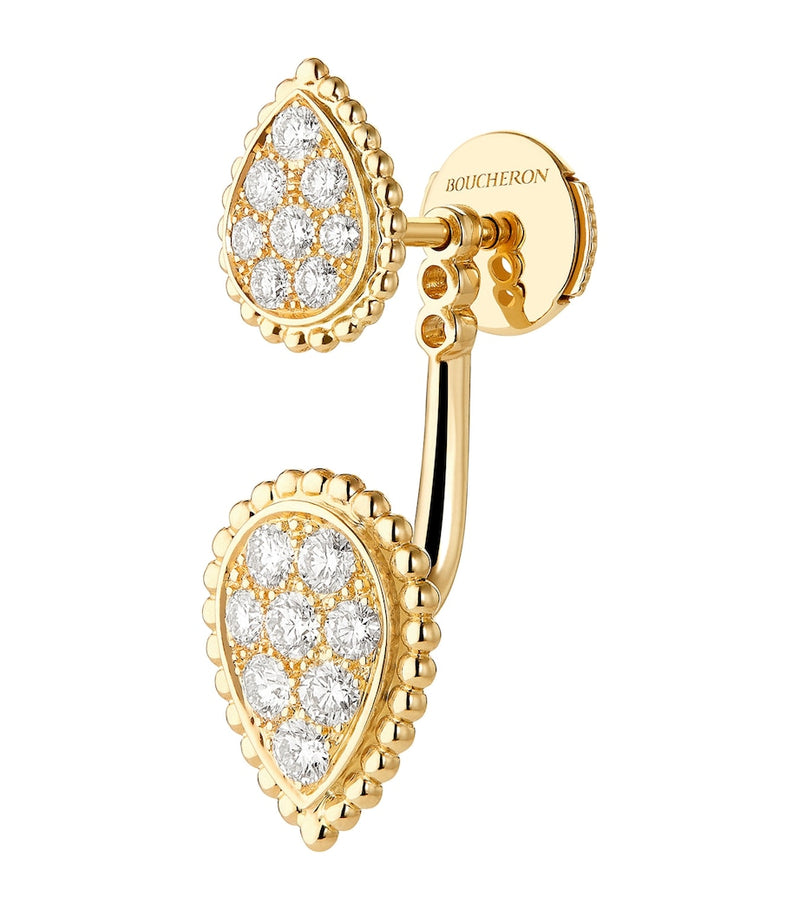 Boucheron Serpent Bohème yellow gold diamond single earring (British brand)
