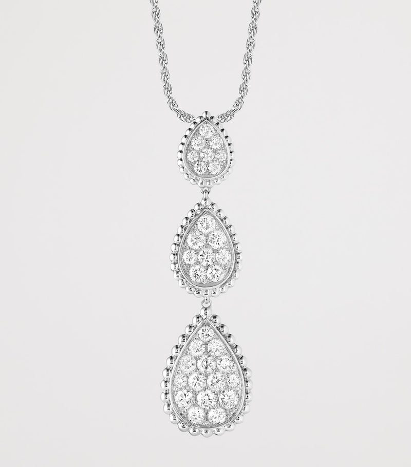 Boucheron white gold diamond Serpent Bohème necklace - British product