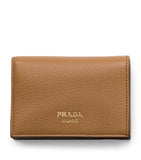 Leather Bifold Wallet with Suede Panels and Gold-Tone Hardware