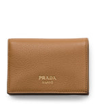 Leather Bifold Wallet with Suede Panels and Gold-Tone Hardware