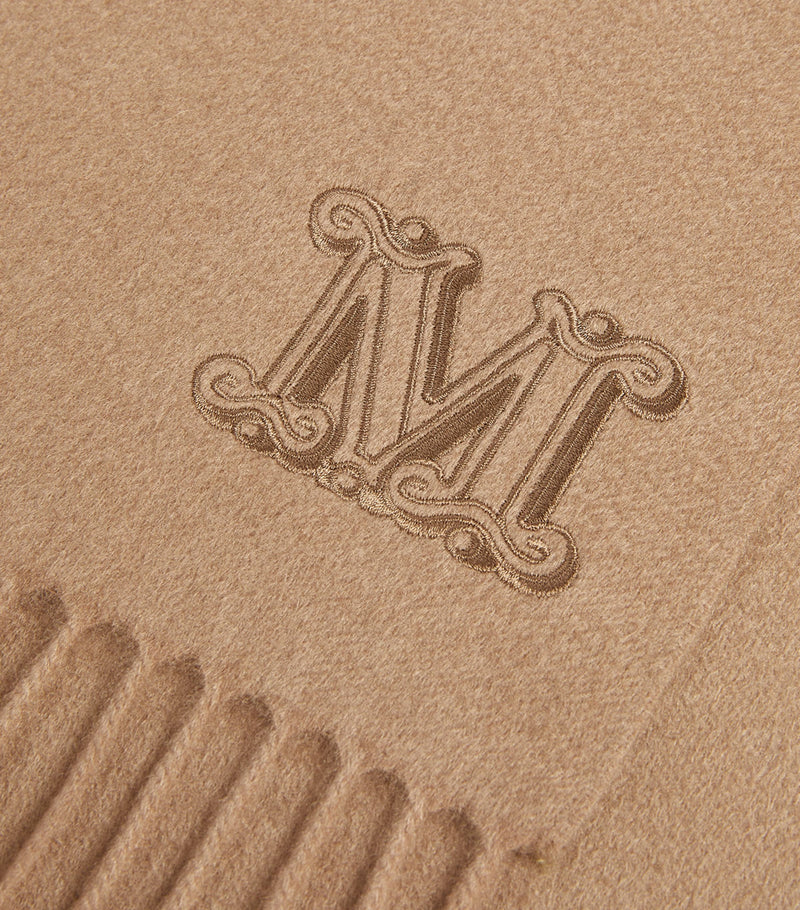 Max Mara cashmere scarf embroidered M monogram 206x28cm - British product