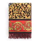 Versace wild cats design wool jacquard throw 143cm x 148cm (British brand)