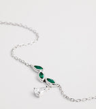 Astrid & Miyu white gold emerald diamond necklace, UK version