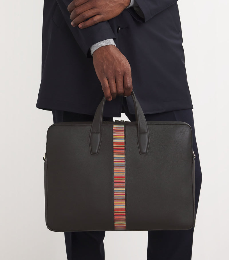 Paul Smith leather Signature stripe briefcase, imported from the UK