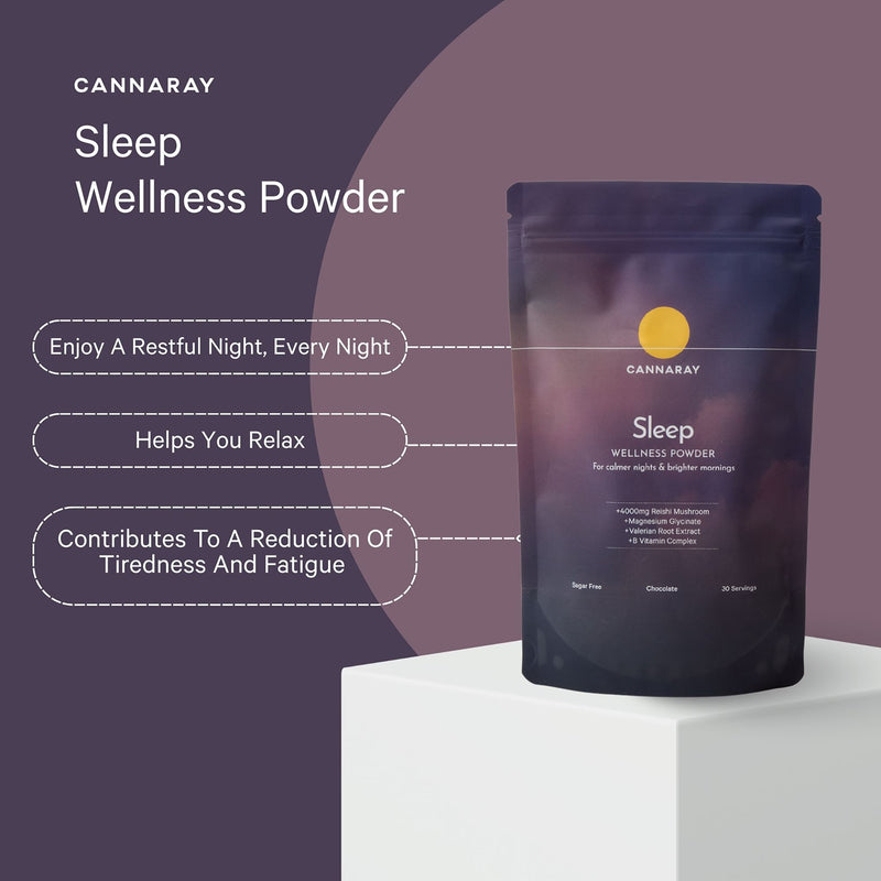 Cannaray sleep powder supplement chocolate 150g, UK version
