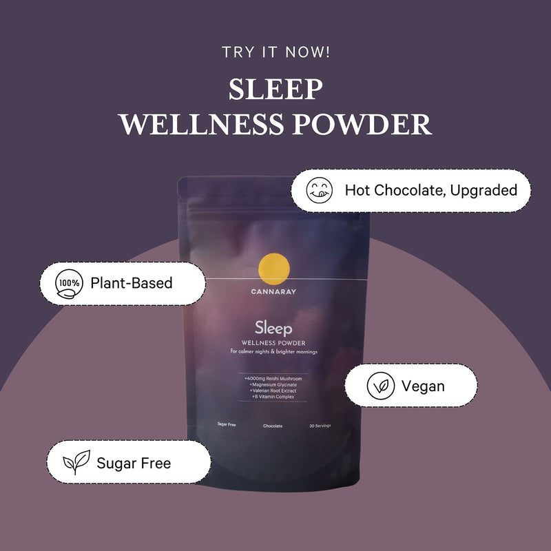 Cannaray sleep powder supplement chocolate 150g, UK version