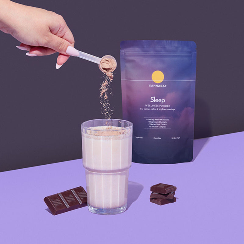 Cannaray sleep powder supplement chocolate 150g, UK version
