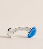 Babette Wasserman rhodium-plated catseye twist square cufflinks (British brand)