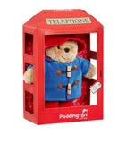 Paddington Bear soft toy with phone box 22cm, imported from the UK