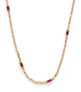 Harrods Suzanne Kalan Rose Gold and Ruby Medium Block Chain Necklace- Buy online at McGrocer