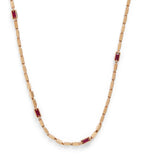 Suzanne Kalan rose gold and ruby medium block chain necklace, imported from the UK