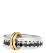 Harrods Spinelli Kilcollin Sterling Silver, Yellow Gold and Diamond Enzo Noir Ring- Buy online at McGrocer