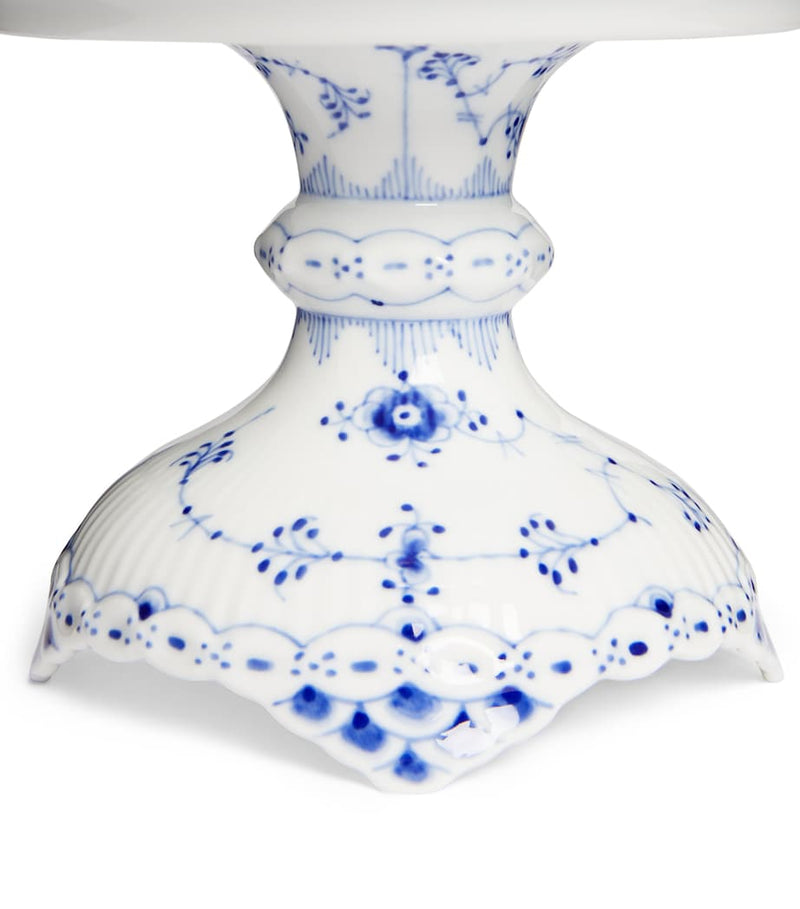 Royal Copenhagen Blue Fluted Half Lace footed bowl, imported from the UK