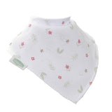 Ziggle baby bandana dribble bib white flowers ferns (British brand)