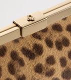 Jimmy Choo leopard print Ganache clutch bag, imported from the UK