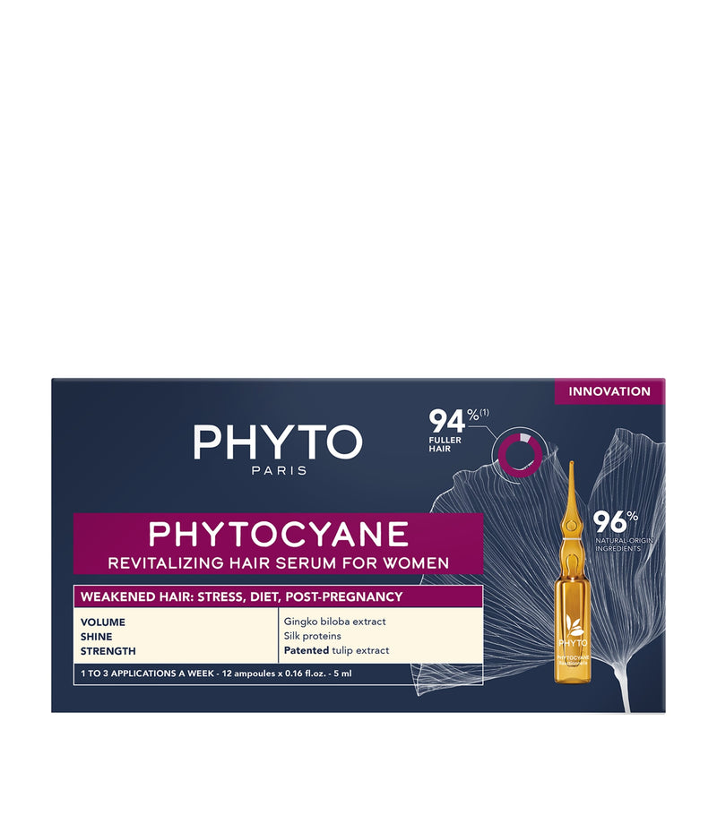 PHYTO Phytocyane Revitalizing Hair Serum 12 x 5ml, imported from the UK