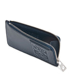 LOEWE debossed logo card holder in satin calfskin, UK version