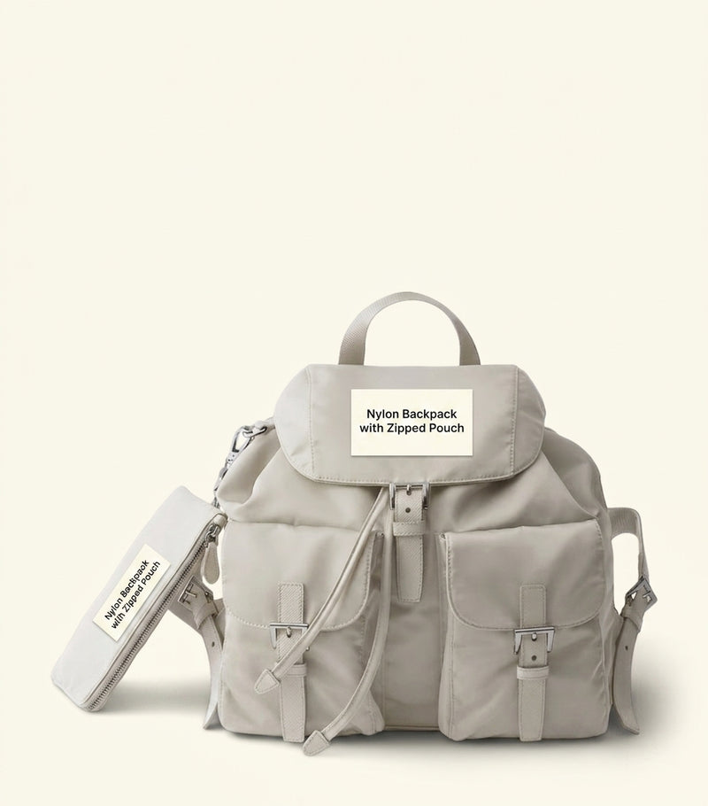 Prada medium Re-Nylon backpack with pockets - British product
