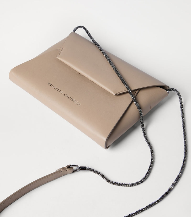 Brunello Cucinelli leather clutch bag 15.5cm x 21cm, imported from the UK