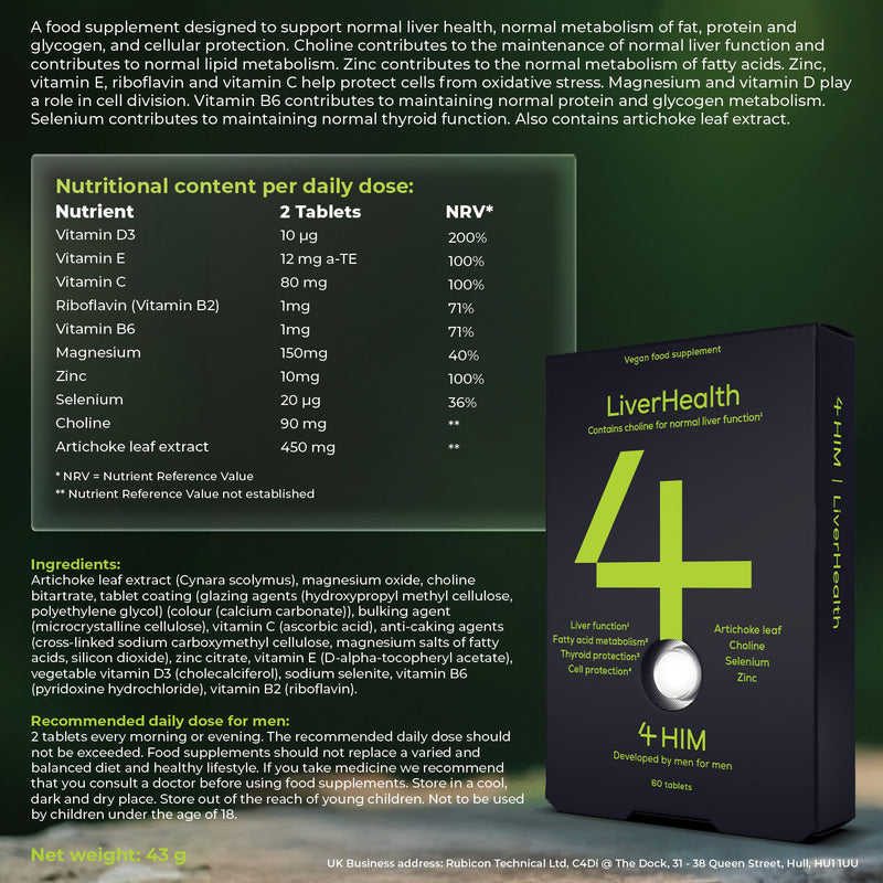 4Him Liverhealth vegan liver tablets 60 - British product