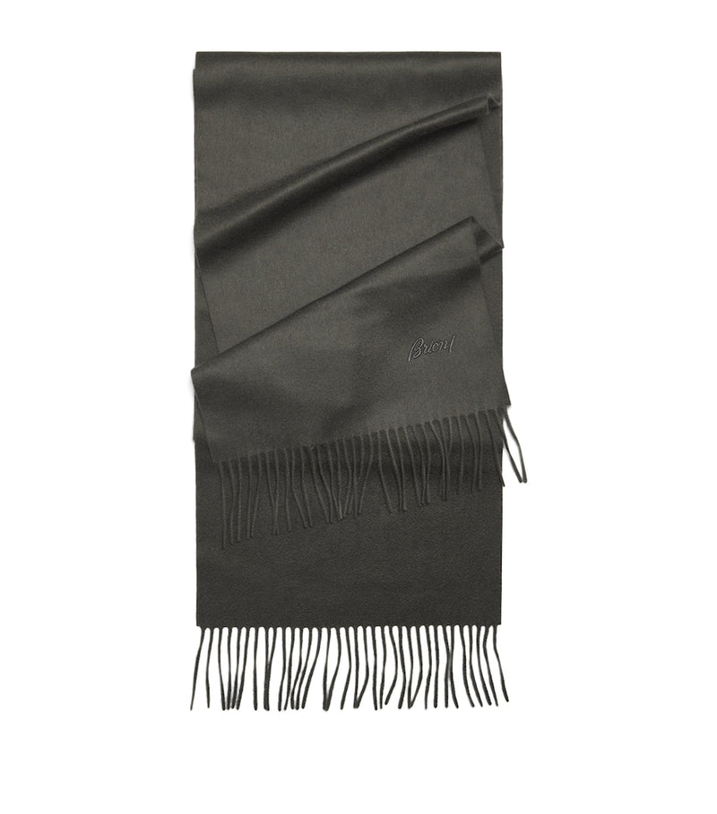 Brioni cashmere fringed scarf (British brand)