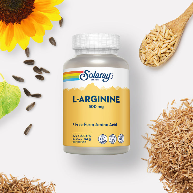 Solaray L-Arginine 500mg capsules 100 count (British brand)