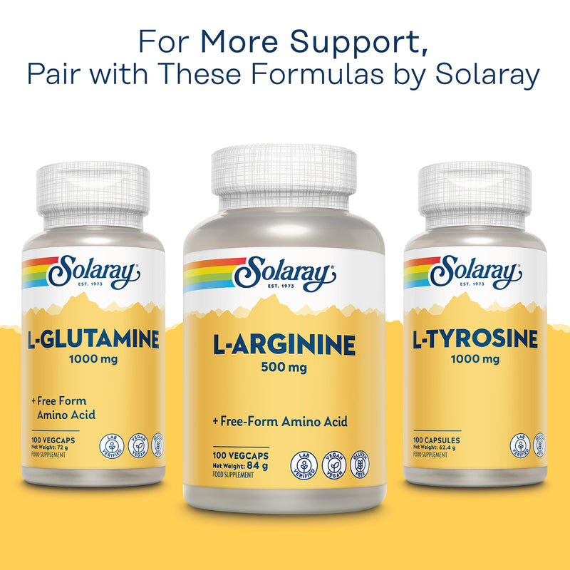 Solaray L-Arginine 500mg capsules 100 count (British brand)